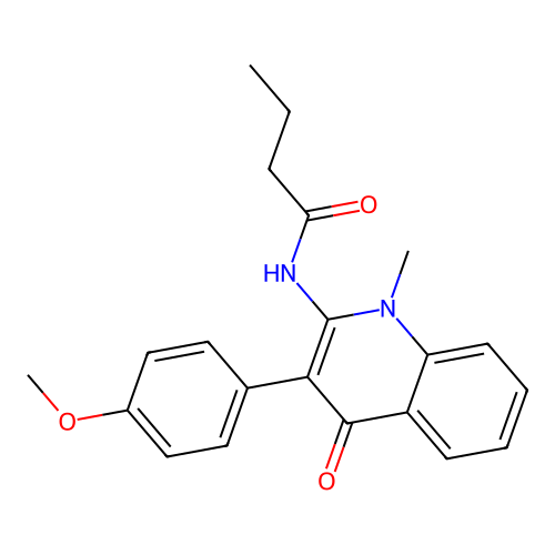 N-[3-(4-methoxyphenyl)-1-methyl-4-oxoquinolin-2-yl]butanamide structure