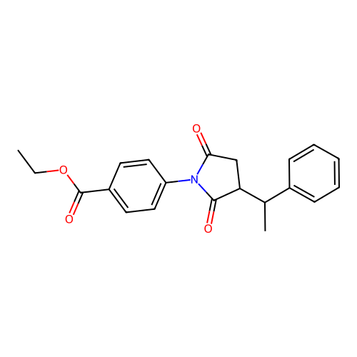 Ethyl 4-[2,5-dioxo-3-(1-phenylethyl)pyrrolidin-1-yl]benzoate structure