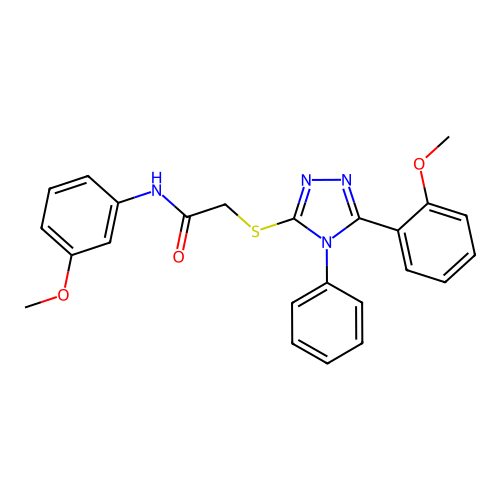 N-(3-methoxyphenyl)-2-{[5-(2-methoxyphenyl)-4-phenyl-4H-1,2,4-triazol-3-yl]sulfanyl}acetamide structure