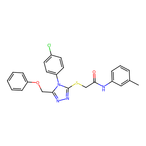 2-[[4-(4-chlorophenyl)-5-(phenoxymethyl)-1,2,4-triazol-3-yl]sulfanyl]-N-(3-methylphenyl)acetamide structure