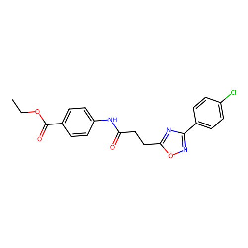 Ethyl 4-[3-[3-(4-chlorophenyl)-1,2,4-oxadiazol-5-yl]propanoylamino]benzoate structure