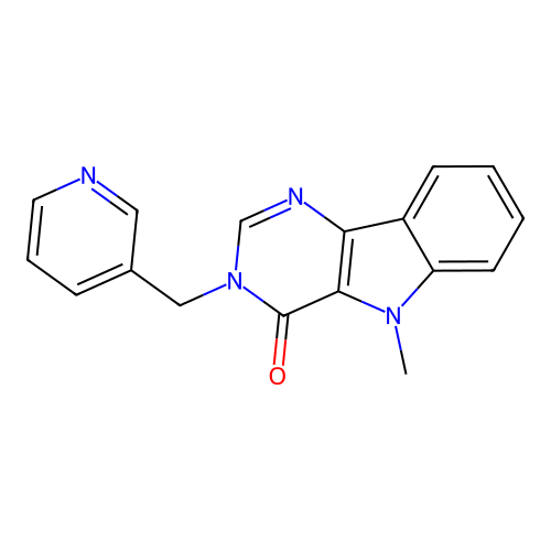 5-methyl-3-(pyridin-3-ylmethyl)-3,5-dihydro-4H-pyrimido[5,4-b]indol-4-one structure