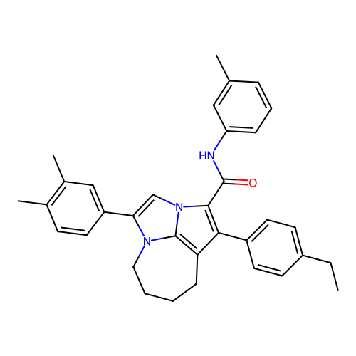 4-(3,4-dimethylphenyl)-1-(4-ethylphenyl)-N-(3-methylphenyl)-5,6,7,8-tetrahydro-2a,4a-diazacyclopenta[cd]azulene-2-carboxamide structure