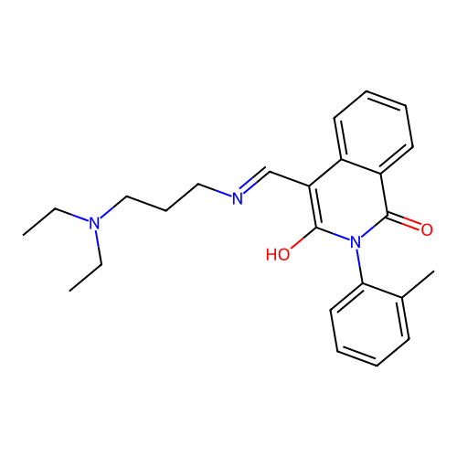 (4E)-4-[[3-(diethylamino)propylamino]methylidene]-2-(2-methylphenyl)isoquinoline-1,3-dione structure