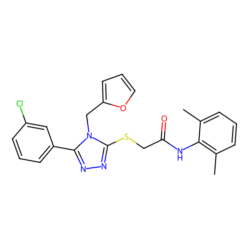 2-{[5-(3-chlorophenyl)-4-(furan-2-ylmethyl)-4H-1,2,4-triazol-3-yl]sulfanyl}-N-(2,6-dimethylphenyl)acetamide structure