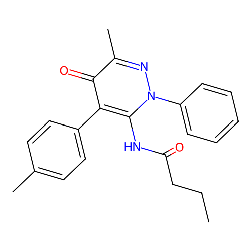 N-[6-methyl-4-(4-methylphenyl)-5-oxo-2-phenylpyridazin-3-yl]butanamide structure