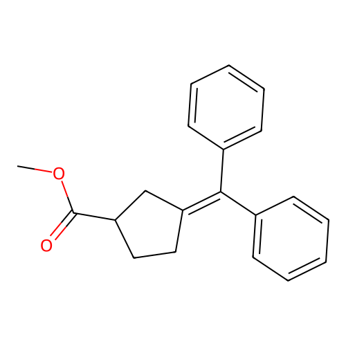 Cyclopentanecarboxylic acid, 3-(diphenylmethylene)-, methyl ester structure