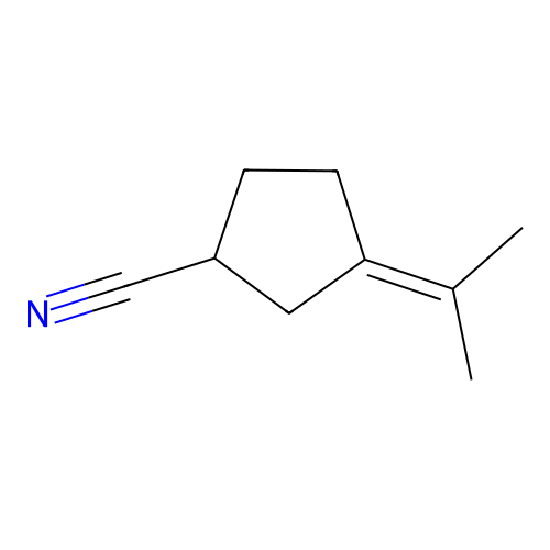 Cyclopentanecarbonitrile, 3-(1-methylethylidene)- structure