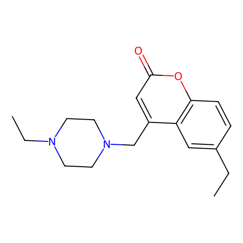 6-ethyl-4-((4-ethylpiperazin-1-yl)methyl)-2H-chromen-2-one structure