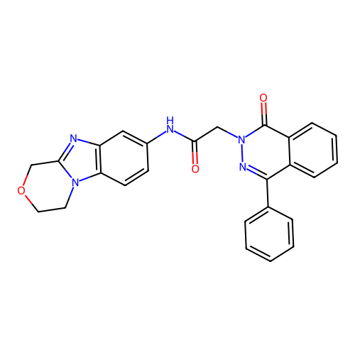 N-(3,4-dihydro-1H-[1,4]oxazino[4,3-a]benzimidazol-8-yl)-2-(1-oxo-4-phenylphthalazin-2(1H)-yl)acetamide structure