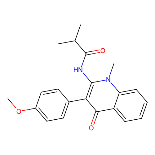 N-[3-(4-Methoxy-phenyl)-1-methyl-4-oxo-1,4-dihydro-quinolin-2-yl]-isobutyramide structure