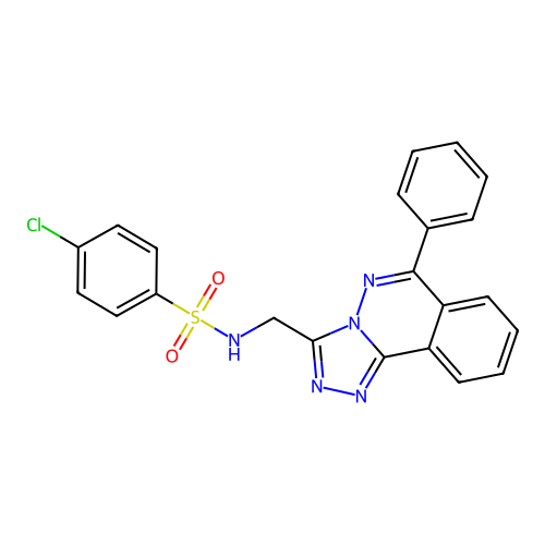 4-chloro-N-((6-phenyl-[1,2,4]triazolo[3,4-a]phthalazin-3-yl)methyl)benzenesulfonamide structure