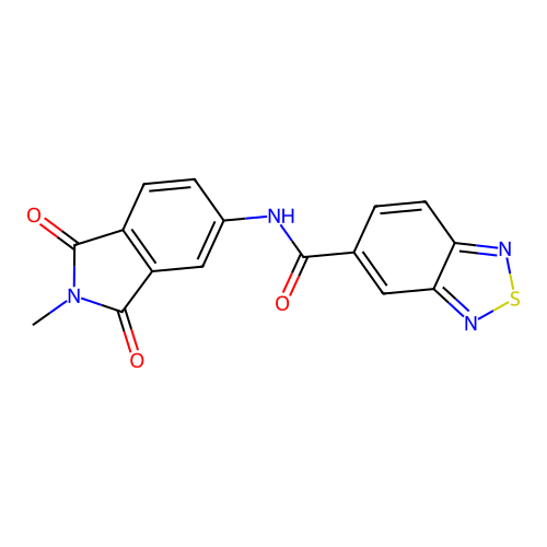 N-(2-methyl-1,3-dioxoisoindolin-5-yl)benzo[c][1,2,5]thiadiazole-5-carboxamide structure