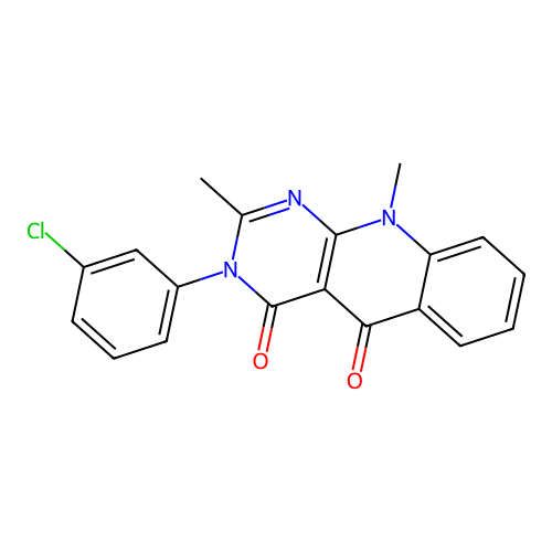 3-(3-chlorophenyl)-2,10-dimethylpyrimido[4,5-b]quinoline-4,5(3H,10H)-dione structure