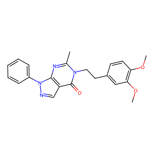 5-(3,4-dimethoxyphenethyl)-6-methyl-1-phenyl-1H-pyrazolo[3,4-d]pyrimidin-4(5H)-one structure