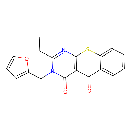 2-Ethyl-3-(furan-2-ylmethyl)thiochromeno[2,3-d]pyrimidine-4,5-dione structure