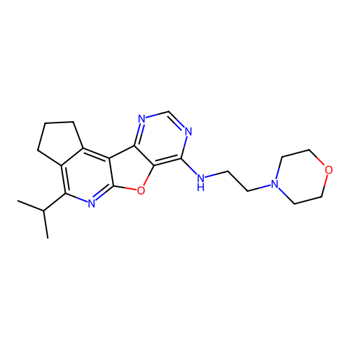 4-isopropyl-N-(2-morpholinoethyl)-2,3-dihydro-1H-cyclopenta[4',5']pyrido[3',2':4,5]furo[3,2-d]pyrimidin-7-amine structure