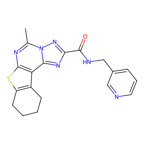 5-methyl-N-(pyridin-3-ylmethyl)-8,9,10,11-tetrahydro[1]benzothieno[3,2-e][1,2,4]triazolo[1,5-c]pyrimidine-2-carboxamide structure