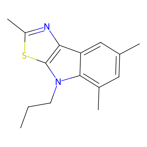 2,5,7-trimethyl-4-propyl-4H-[1,3]thiazolo[5,4-b]indole structure