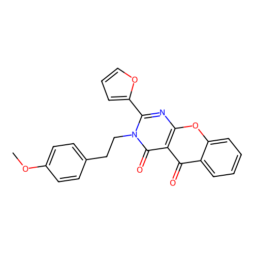 2-(furan-2-yl)-3-(4-methoxyphenethyl)-3H-chromeno[2,3-d]pyrimidine-4,5-dione structure
