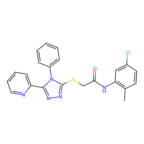N-(5-chloro-2-methylphenyl)-2-{[4-phenyl-5-(pyridin-2-yl)-4H-1,2,4-triazol-3-yl]sulfanyl}acetamide structure