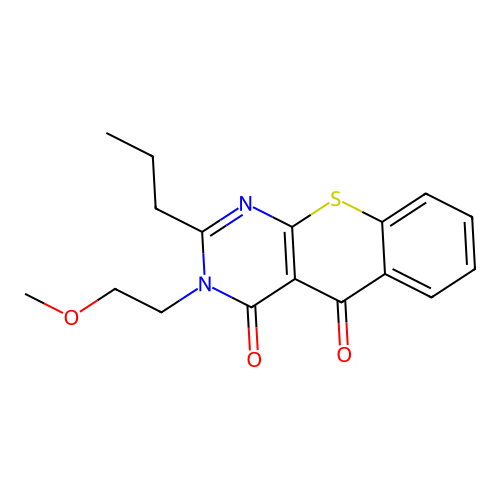 3-(2-methoxyethyl)-2-propyl-4H-thiochromeno[2,3-d]pyrimidine-4,5(3H)-dione structure