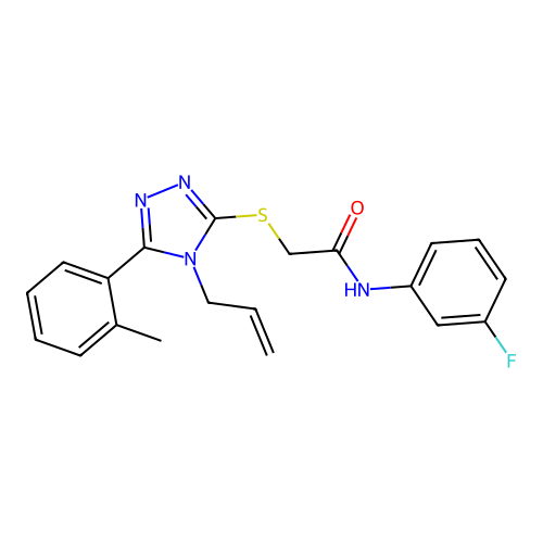 N-(3-fluorophenyl)-2-{[5-(2-methylphenyl)-4-(prop-2-en-1-yl)-4H-1,2,4-triazol-3-yl]sulfanyl}acetamide structure