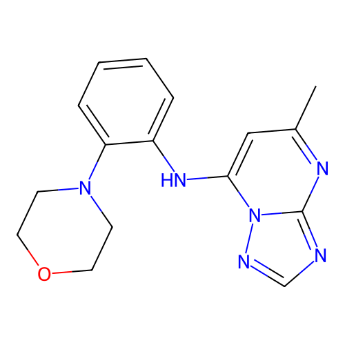5-methyl-N-[2-(morpholin-4-yl)phenyl][1,2,4]triazolo[1,5-a]pyrimidin-7-amine structure
