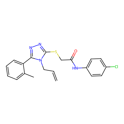 N-(4-chlorophenyl)-2-{[5-(2-methylphenyl)-4-(prop-2-en-1-yl)-4H-1,2,4-triazol-3-yl]sulfanyl}acetamide structure