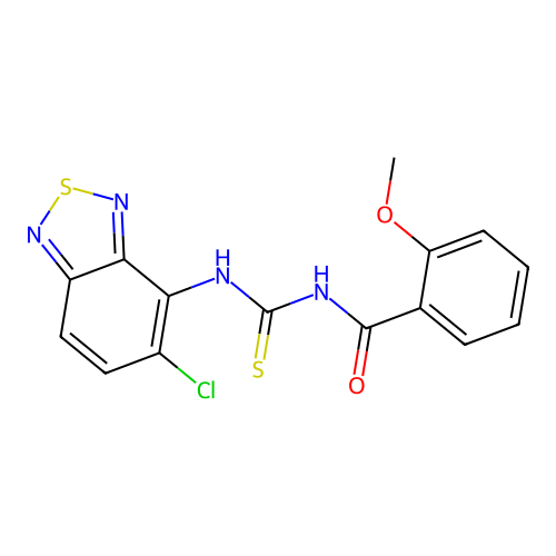 N-[(5-chloro-2,1,3-benzothiadiazol-4-yl)carbamothioyl]-2-methoxybenzamide structure
