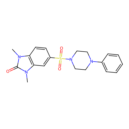 1,3-Dimethyl-5-(4-phenylpiperazin-1-yl)sulfonylbenzimidazol-2-one structure