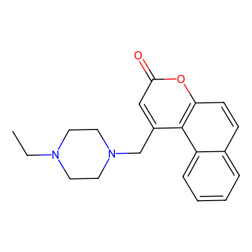 1-((4-ethylpiperazin-1-yl)methyl)-3H-benzo[f]chromen-3-one structure