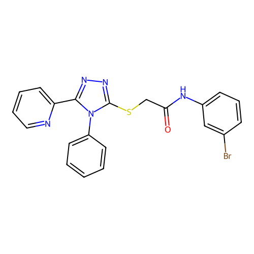 N-(3-bromophenyl)-2-[(4-phenyl-5-pyridin-2-yl-1,2,4-triazol-3-yl)sulfanyl]acetamide structure