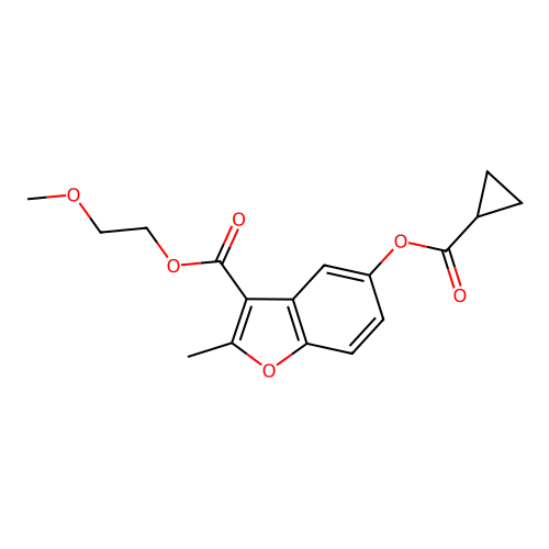 2-Methoxyethyl 5-(cyclopropanecarbonyloxy)-2-methyl-1-benzofuran-3-carboxylate structure