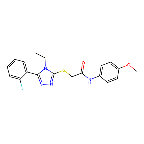 2-{[4-ethyl-5-(2-fluorophenyl)-4H-1,2,4-triazol-3-yl]sulfanyl}-N-(4-methoxyphenyl)acetamide structure