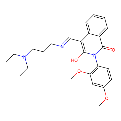 4-[(3-diethylaminopropylamino)methylidene]-2-(2,4-dimethoxyphenyl)isoquinoline-1,3-dione structure