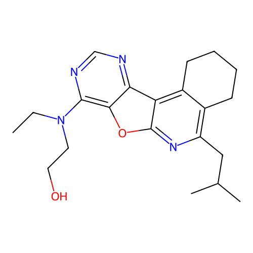 2-(ethyl(5-isobutyl-1,2,3,4-tetrahydropyrimido[4',5':4,5]furo[2,3-c]isoquinolin-8-yl)amino)ethanol structure