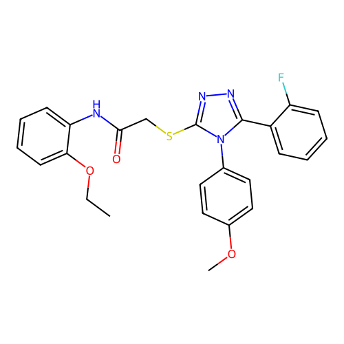 N-(2-ethoxyphenyl)-2-{[5-(2-fluorophenyl)-4-(4-methoxyphenyl)-4H-1,2,4-triazol-3-yl]sulfanyl}acetamide structure