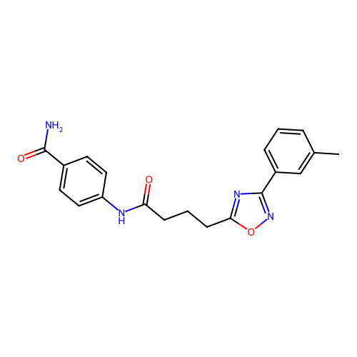 4-[4-[3-(3-Methylphenyl)-1,2,4-oxadiazol-5-yl]butanoylamino]benzamide structure