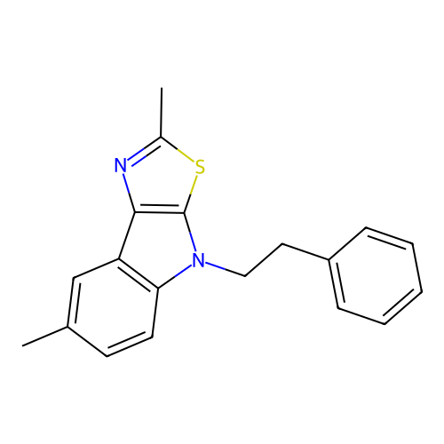 2,7-dimethyl-4-(2-phenylethyl)-4H-[1,3]thiazolo[5,4-b]indole structure