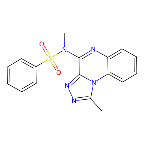 N-methyl-N-(1-methyl-[1,2,4]triazolo[4,3-a]quinoxalin-4-yl)benzenesulfonamide structure