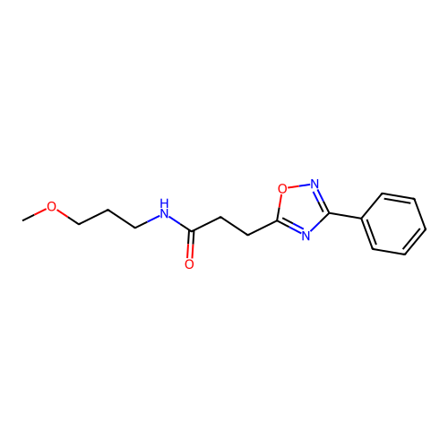 N-(3-methoxypropyl)-3-(3-phenyl-1,2,4-oxadiazol-5-yl)propanamide structure