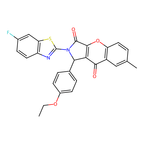 1-(4-ethoxyphenyl)-2-(6-fluoro-1,3-benzothiazol-2-yl)-7-methyl-1,2-dihydrochromeno[2,3-c]pyrrole-3,9-dione structure