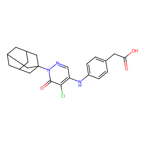 2-[4-[[1-(1-adamantyl)-5-chloro-6-oxo-pyridazin-4-yl]amino]phenyl]acetic Acid structure