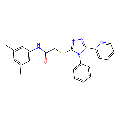N-(3,5-dimethylphenyl)-2-[(4-phenyl-5-pyridin-2-yl-1,2,4-triazol-3-yl)sulfanyl]acetamide structure