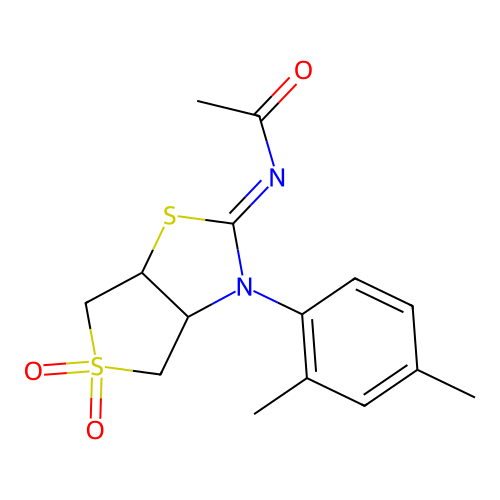 (Z)-N-(3-(2,4-dimethylphenyl)-5,5-dioxidotetrahydrothieno[3,4-d]thiazol-2(3H)-ylidene)acetamide structure