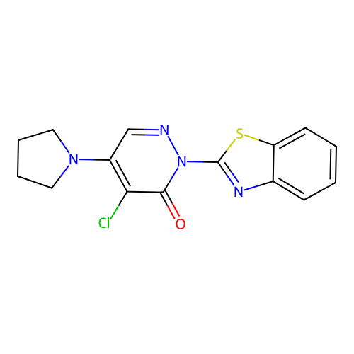 2-(1,3-benzothiazol-2-yl)-4-chloro-5-(pyrrolidin-1-yl)pyridazin-3(2H)-one structure