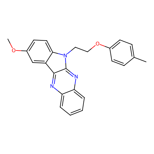 9-methoxy-6-[2-(4-methylphenoxy)ethyl]-6H-indolo[2,3-b]quinoxaline structure