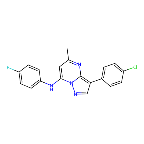 3-(4-chlorophenyl)-N-(4-fluorophenyl)-5-methylpyrazolo[1,5-a]pyrimidin-7-amine structure