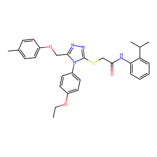 2-((4-(4-ethoxyphenyl)-5-((p-tolyloxy)methyl)-4H-1,2,4-triazol-3-yl)thio)-N-(2-isopropylphenyl)acetamide structure